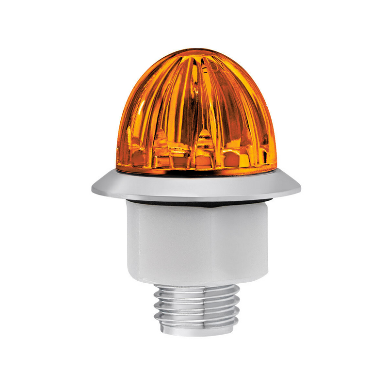 Double Fury 4 LED 1-1/8" Watermelon Clearance/Marker Light- Amber & Green LED/ Clear Lens
