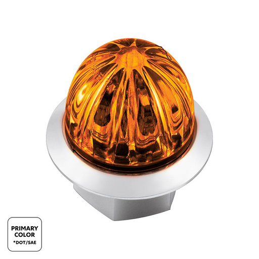 Double Fury 4 LED 1-1/8" Watermelon Clearance/Marker Light- Amber & Red LED/ Clear Lens