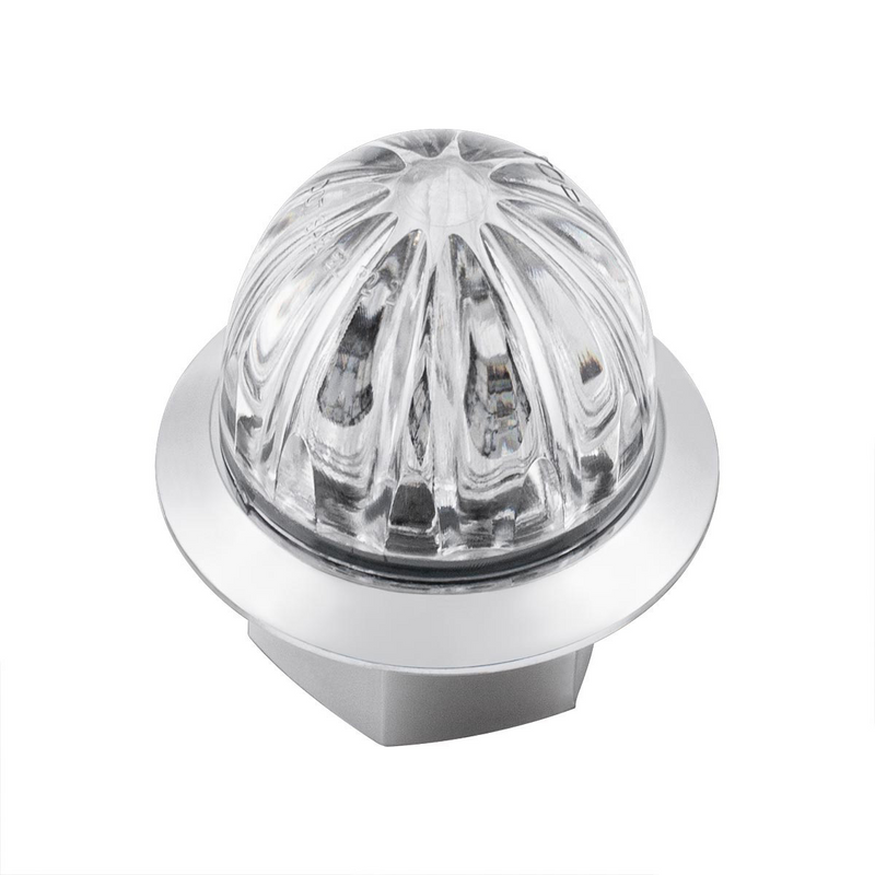 Double Fury 4 LED 1-1/8" Watermelon Clearance/Marker Light- Amber & Red LED/ Clear Lens