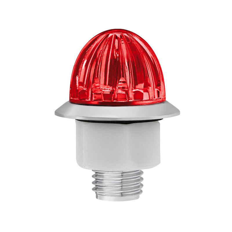 Double Fury 4 LED 1-1/8" Watermelon Clearance/Marker Light- Amber & Red LED/ Clear Lens