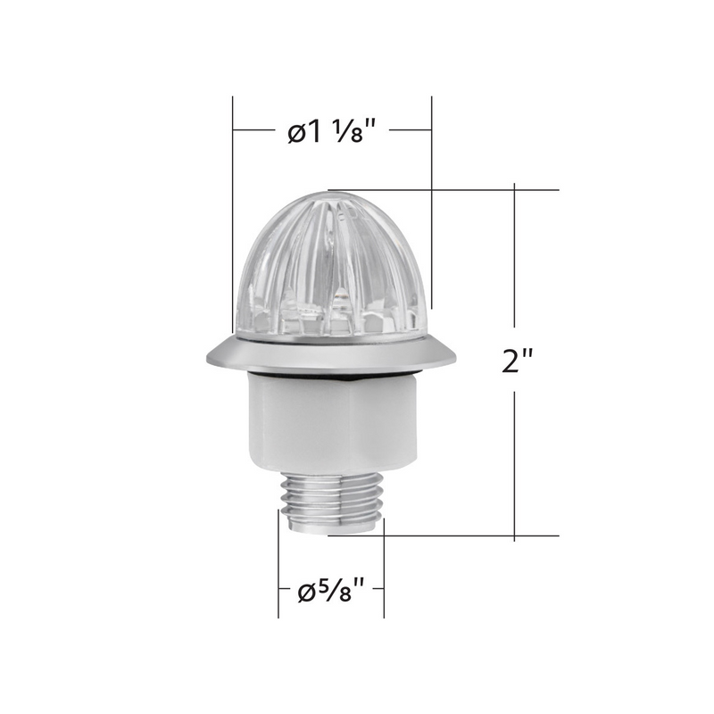 Double Fury 4 LED 1-1/8" Watermelon Clearance/Marker Light- Amber & Red LED/ Clear Lens