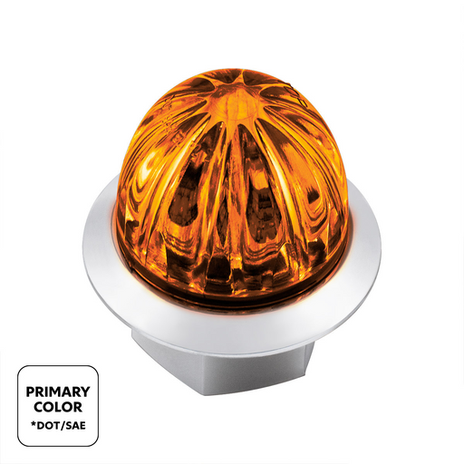 Double Fury 4 LED 1-1/8" Watermelon Clearance/Marker Light- Amber & White LED/ Clear Lens