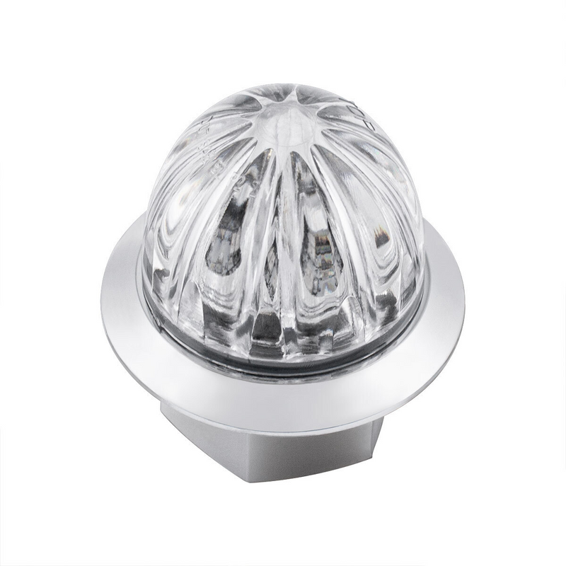Double Fury 4 LED 1-1/8" Watermelon Clearance/Marker Light- Amber & White LED/ Clear Lens