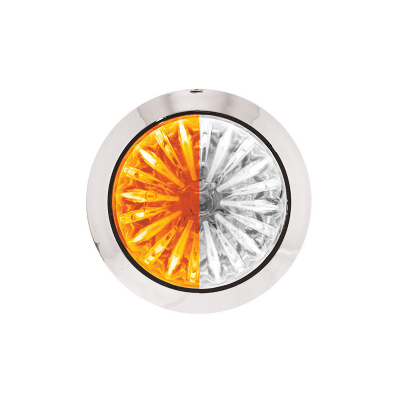 Double Fury 4 LED 1-1/8" Watermelon Clearance/Marker Light- Amber & White LED/ Clear Lens