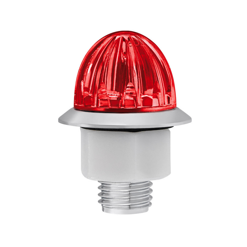 Double Fury 4 LED 1-1/8" Watermelon Clearance/Marker Light- Red & Green LED/ Clear Lens
