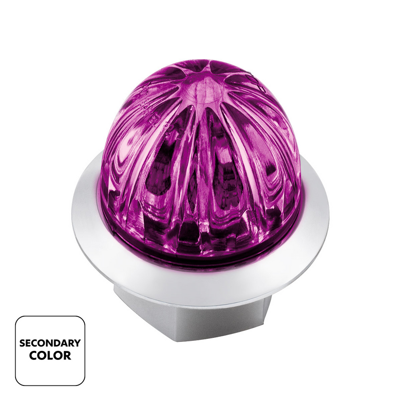 Double Fury 4 LED 1-1/8" Watermelon Clearance/Marker Light- Red & Purple LED/ Clear Lens
