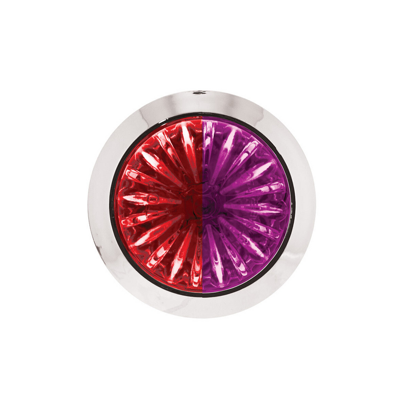 Double Fury 4 LED 1-1/8" Watermelon Clearance/Marker Light- Red & Purple LED/ Clear Lens