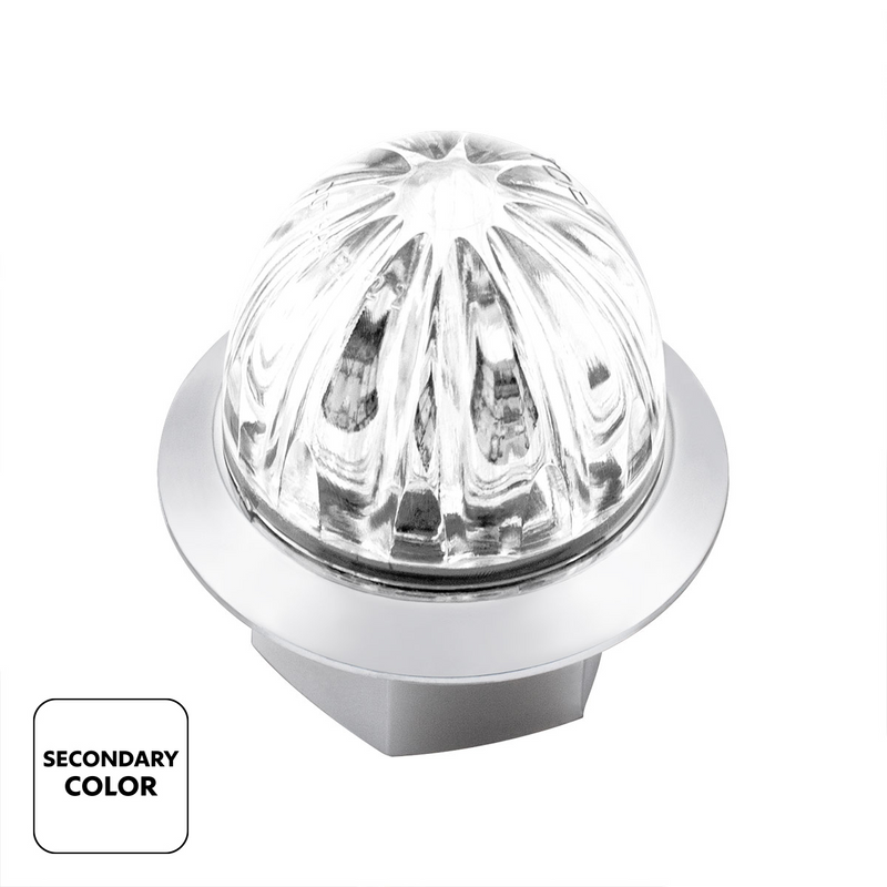 Double Fury 4 LED 1-1/8" Watermelon Clearance/Marker Light- Red & White LED/ Clear Lens