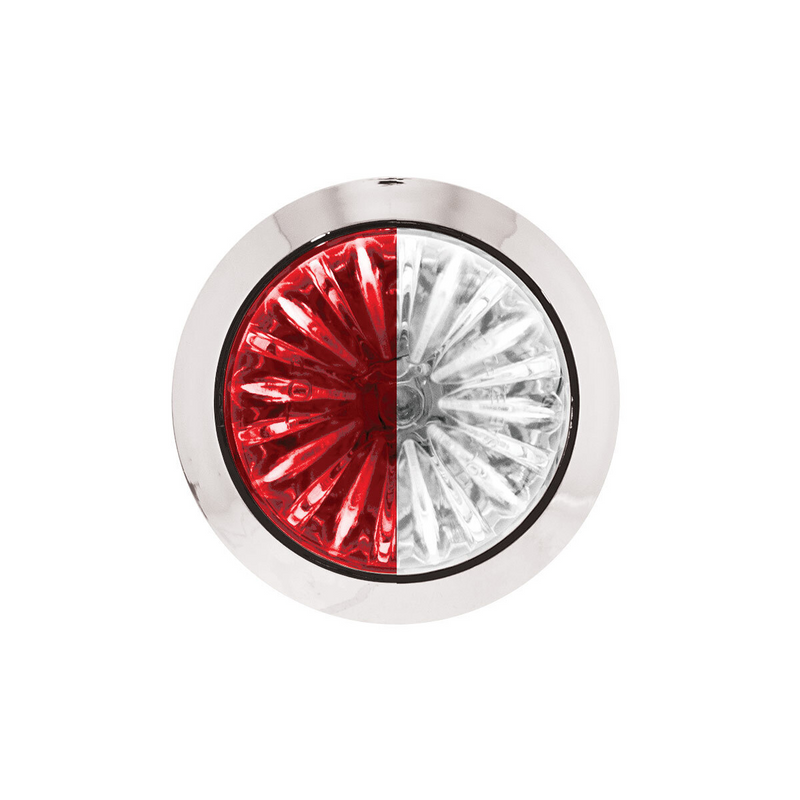 Double Fury 4 LED 1-1/8" Watermelon Clearance/Marker Light- Red & White LED/ Clear Lens