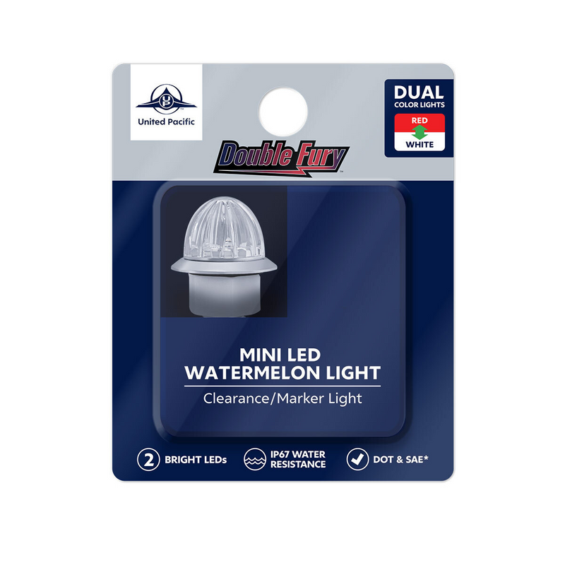 Double Fury 4 LED 1-1/8" Watermelon Clearance/Marker Light- Red & White LED/ Clear Lens