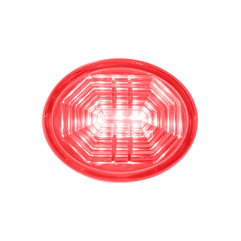 3 LED Oval Clearance/Marker Light-Red LED/Red Lens