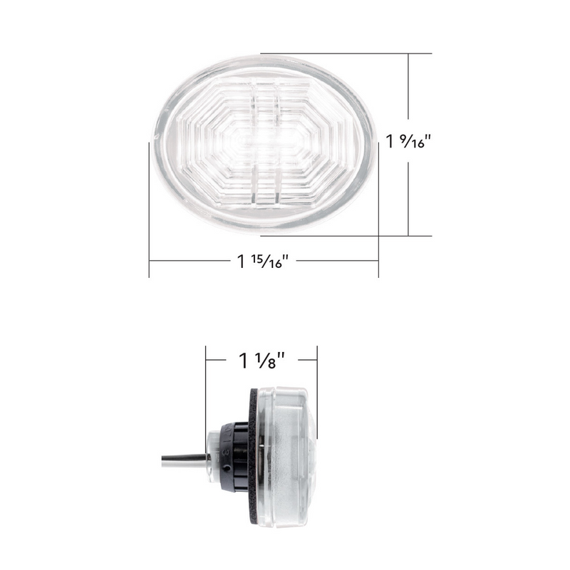 3 LED Oval Auxiliary Light-White LED/Clear Lens