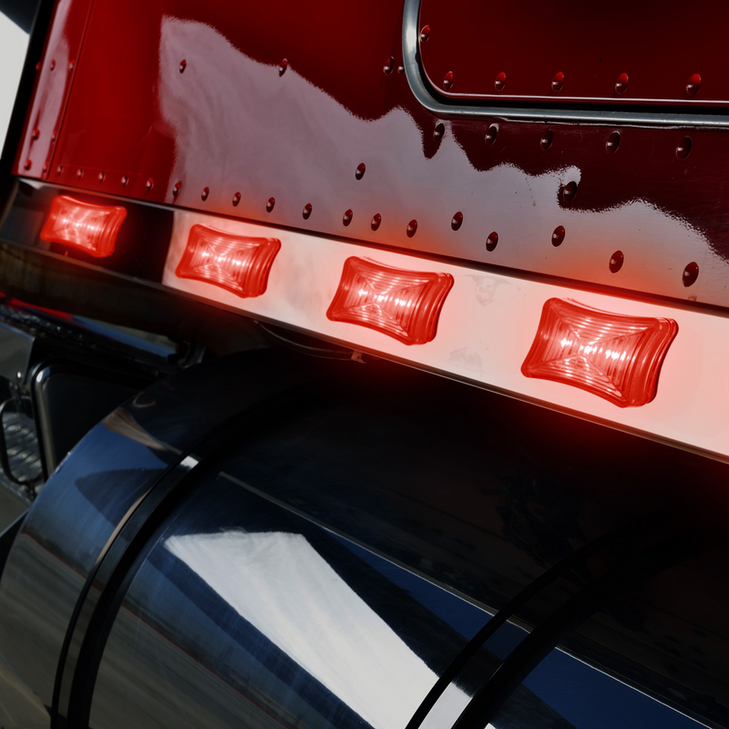 3 LED Rectangular Clearance/Marker Light-Red LED/Red Lens