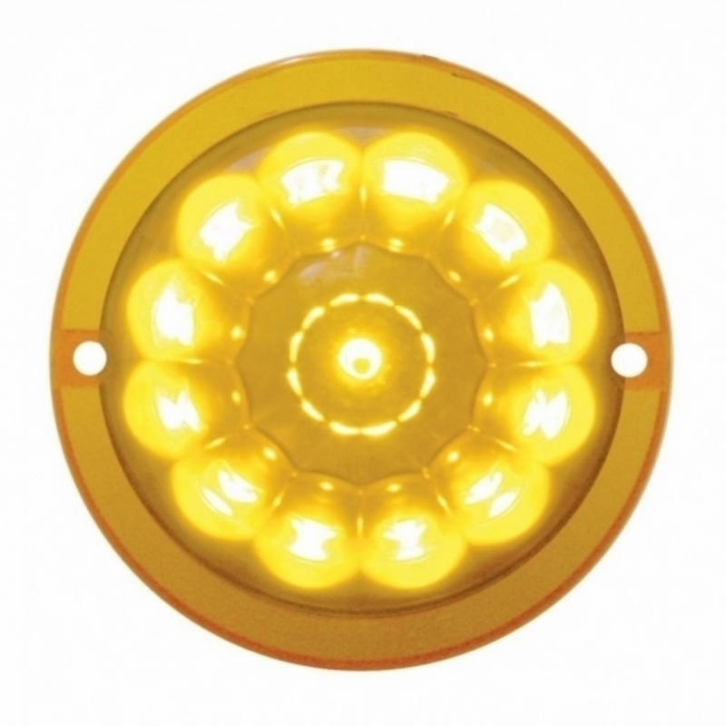 UP-39345B 13 LED Watermelon Truck-Lite Style Cab Light - Amber LED/Amber Lens (Bulk)