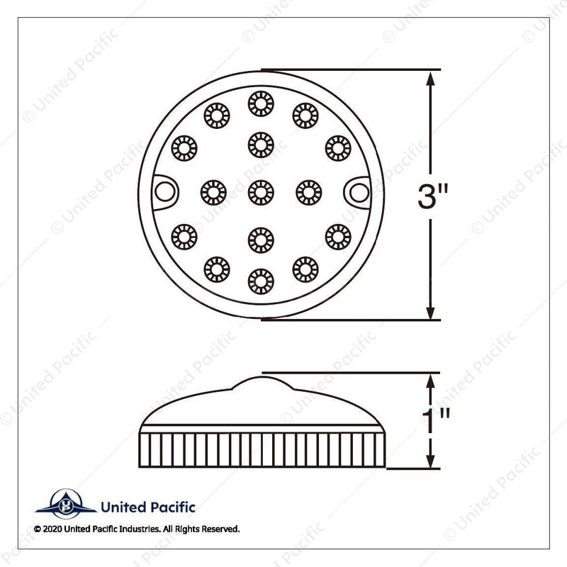 39389B 15 LED 3" Reflector Series 3 Light For Double Face Light Housing - Red LED/Clear Lens (Bulk)