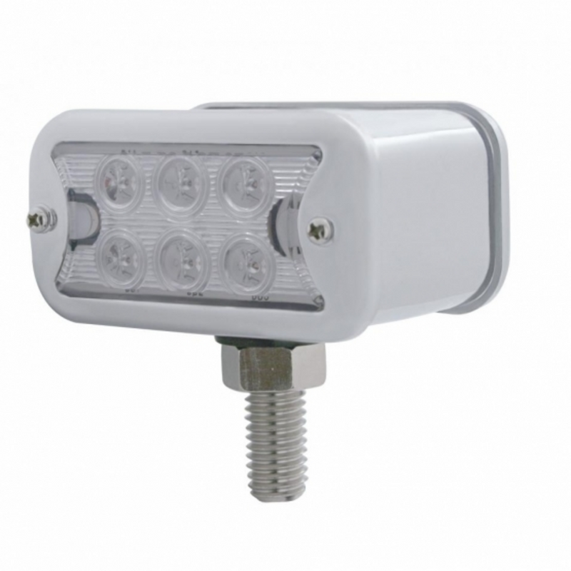 UP-39417 12 LED Dual Function Double Face Light W/Bezel - T-Mount - Amber & Red LED/Clear Lens