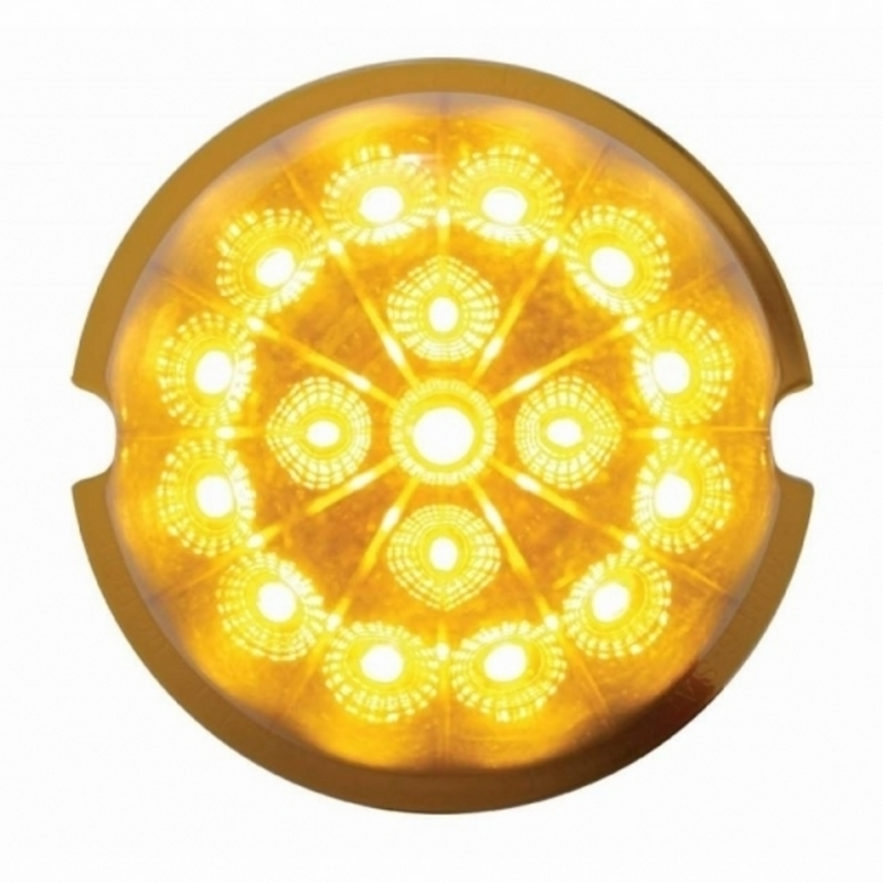 UP-39447 17 LED Watermelon Reflector Cab Light - Amber LED/Amber Lens