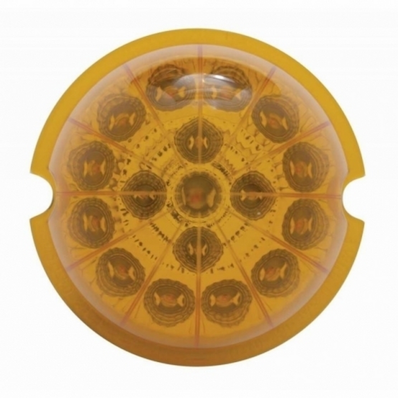 UP-39447 17 LED Watermelon Reflector Cab Light - Amber LED/Amber Lens