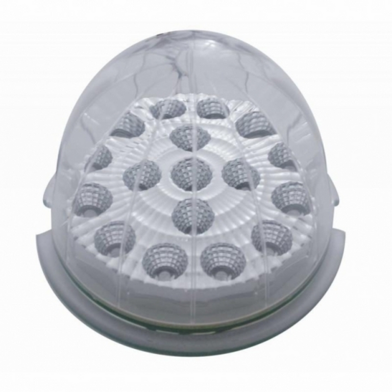 UP-39450 17 LED Watermelon Reflector Cab Light - Red LED/Clear Lens