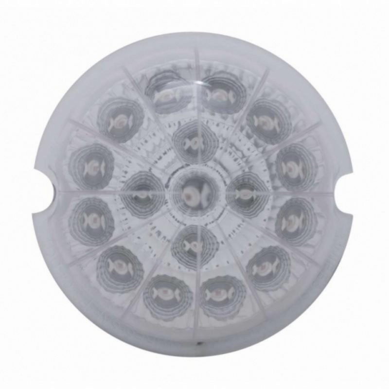UP-39450 17 LED Watermelon Reflector Cab Light - Red LED/Clear Lens
