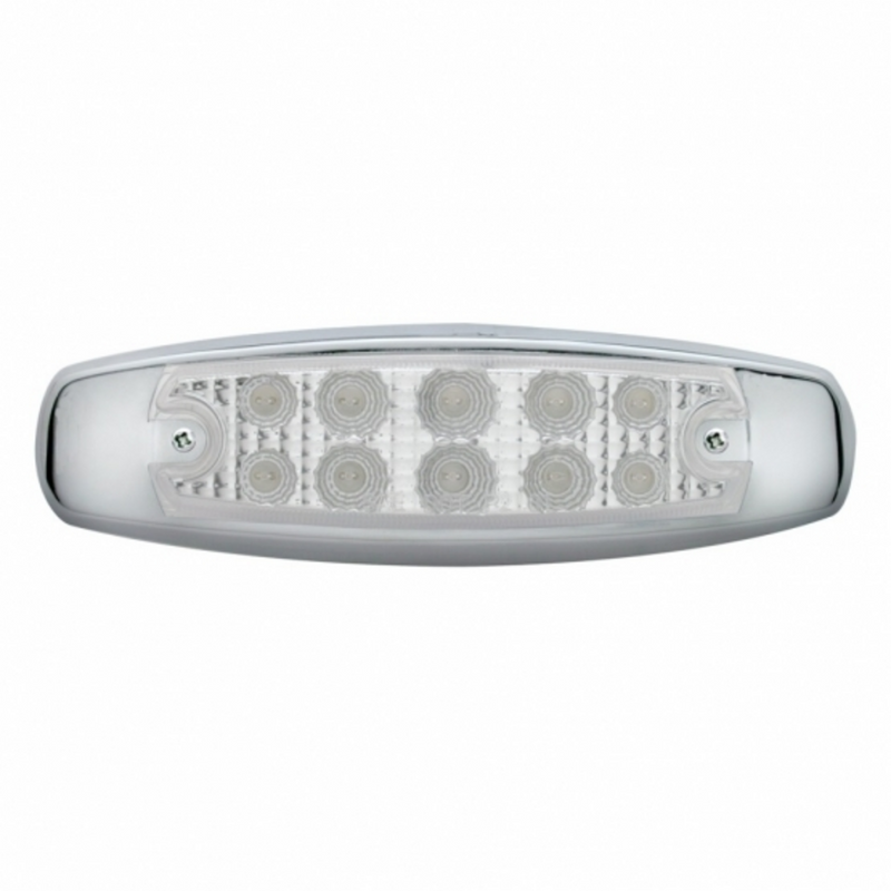 UP-39453 10 LED Reflector Rectangular Light (Clearance/Marker) - Amber LED/Clear Lens