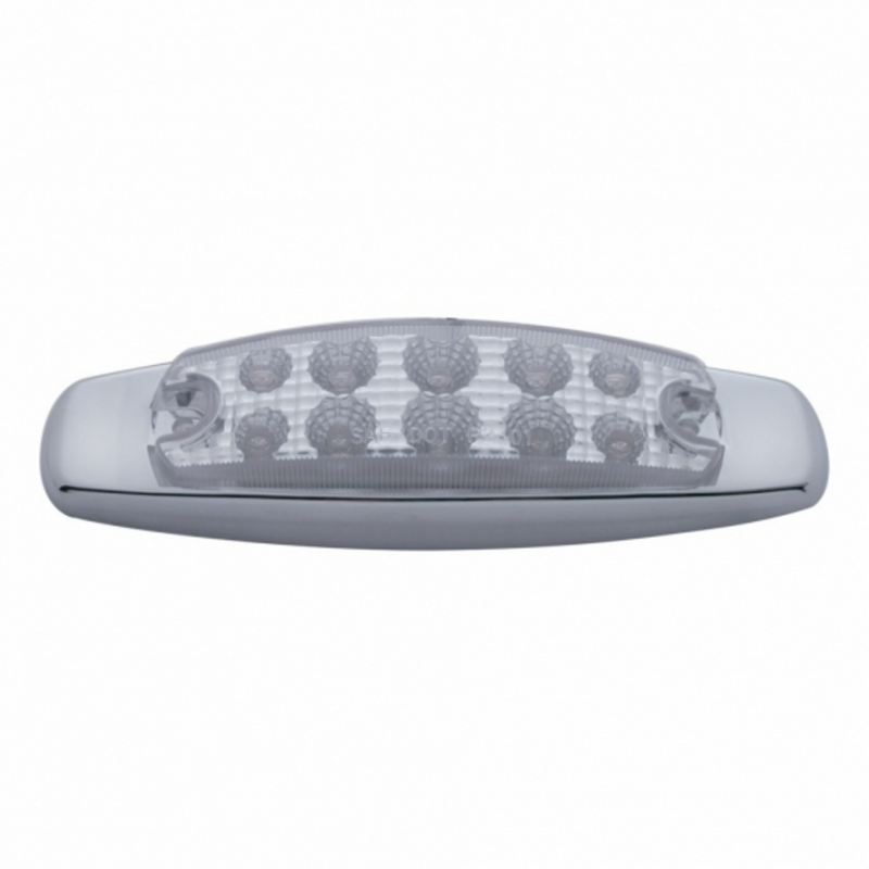 UP-39453 10 LED Reflector Rectangular Light (Clearance/Marker) - Amber LED/Clear Lens