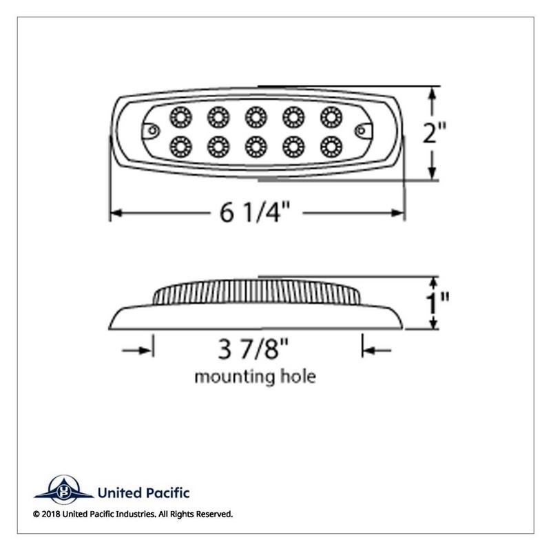 UP-39453 10 LED Reflector Rectangular Light (Clearance/Marker) - Amber LED/Clear Lens