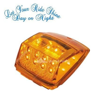 UP-39527 17 LED Reflector Square Cab Light - Amber LED/Amber Lens Chocolate