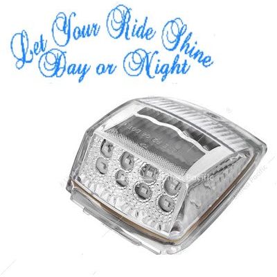 UP-39528 17 LED Reflector Square Cab Light - Amber LED/Clear Lens Light Gray