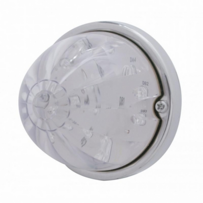 UP-39585 17 LED Watermelon Flush Mount Kit With Low Profile Bezel - Amber LED/Clear Lens