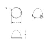 UP-39596 17 LED Watermelon Flush Mount Kit With Low Profile Bezel - Amber LED/Amber Lens watermelon sealed led Black