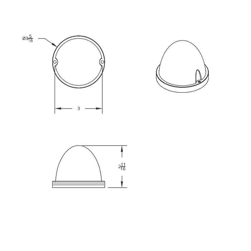 #39598 17 LED Watermelon Flush Mount Kit With Low Profile Bezel - Red LED/Red Lens
