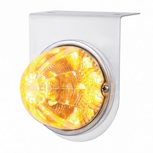 UP-39617 Stainless Light Bracket With 17 LED Watermelon Reflector Light - Amber LED/Clear Lens