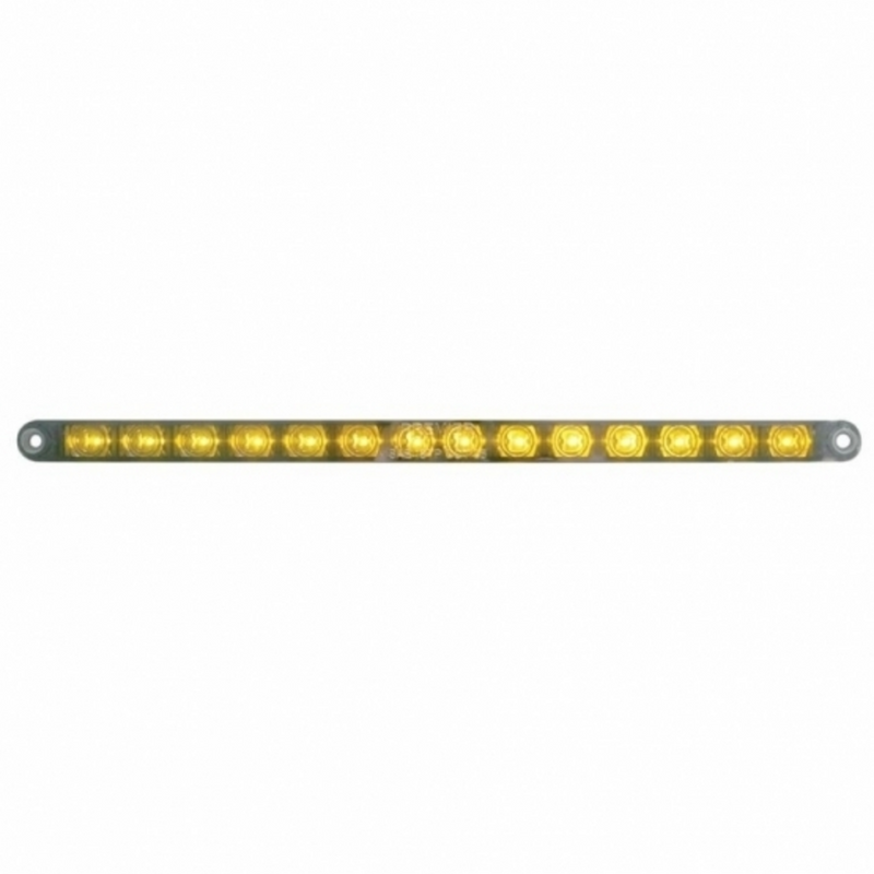 Tira de luz auxiliar de 14 LED de 12" - LED ámbar/lente cromada (a granel)