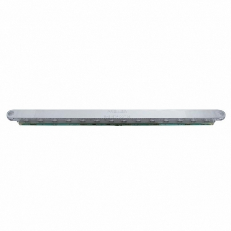 Tira de luz auxiliar de 14 LED de 12" - LED ámbar/lente cromada (a granel)