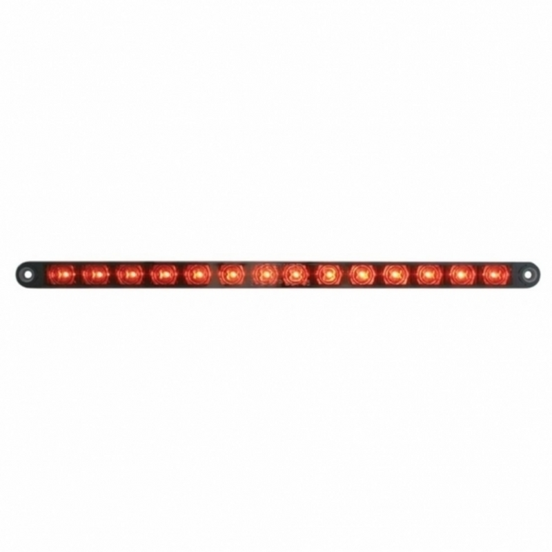 Tira de luz auxiliar de 14 LED de 12" - LED rojo/lente cromada (a granel)