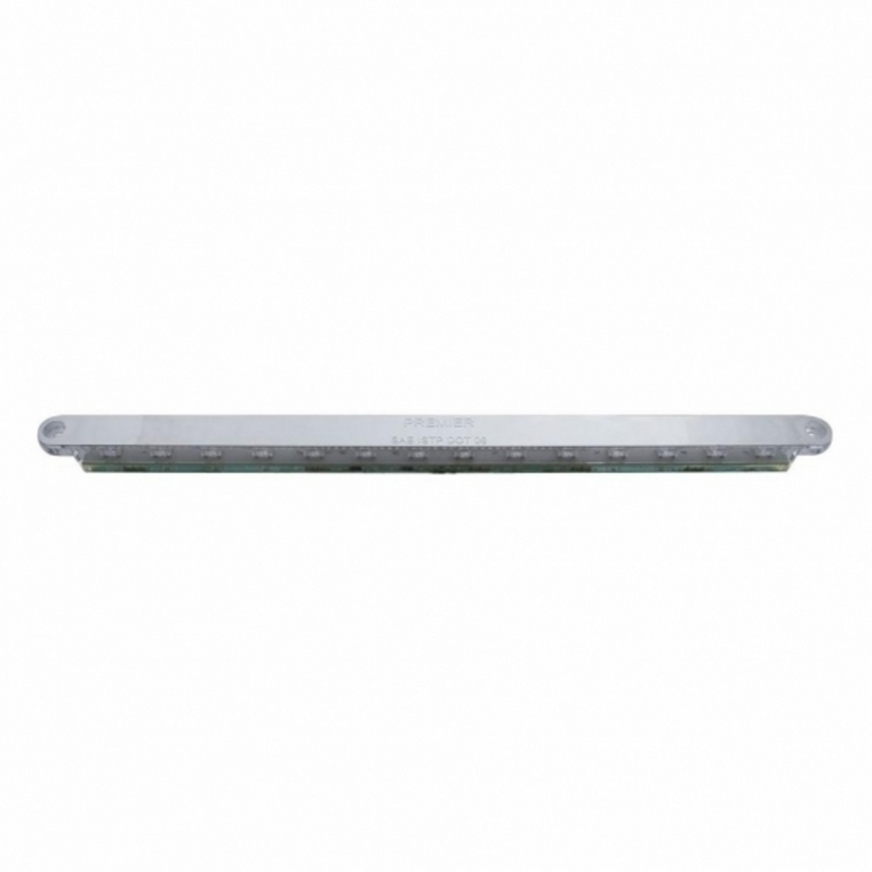 Tira de luz auxiliar de 14 LED de 12" - LED rojo/lente cromada (a granel)