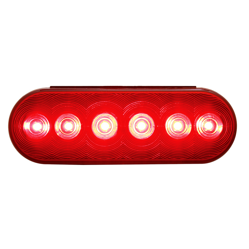Luz ovalada de 6 LED (freno, giro y cola): LED rojo/lente roja (a granel)