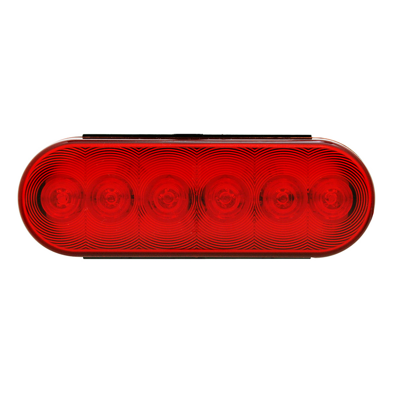 Luz ovalada de 6 LED (freno, giro y cola): LED rojo/lente roja (a granel)