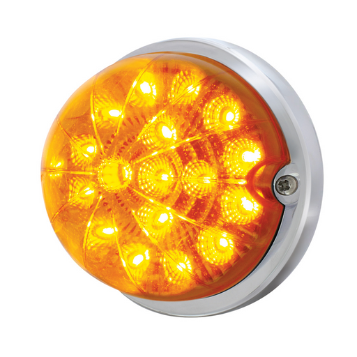 UP-39657 17 LED Dual Function Watermelon Clear Reflector Flush Mount Kit With Low Profile Bezel -Amber LED & Lens