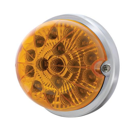 UP-39657 17 LED Dual Function Watermelon Clear Reflector Flush Mount Kit With Low Profile Bezel -Amber LED & Lens