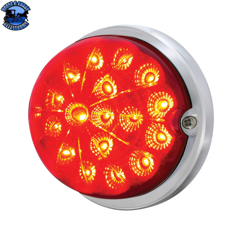 UP-39658 17 LED Dual Function Watermelon Clear Reflector Flush Mount Kit With Low Profile Bezel -Red LED & Lens