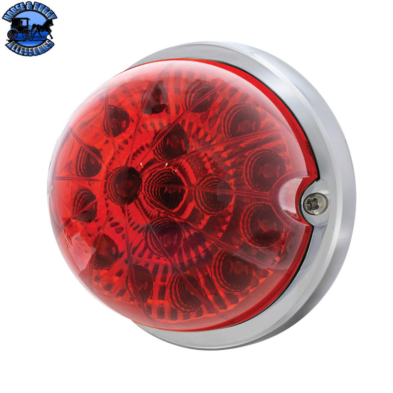 UP-39658 17 LED Dual Function Watermelon Clear Reflector Flush Mount Kit With Low Profile Bezel -Red LED & Lens