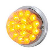 UP-39659 17 LED Dual Function Watermelon Clear Reflector Flush Mount Kit With Low Profile Bezel-Amber LED/Clear Lens