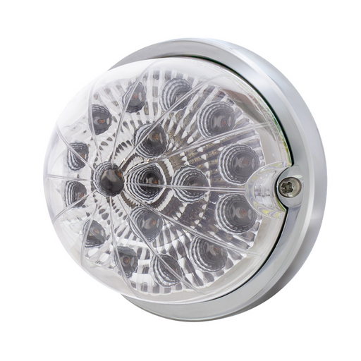 UP-39659 17 LED Dual Function Watermelon Clear Reflector Flush Mount Kit With Low Profile Bezel-Amber LED/Clear Lens