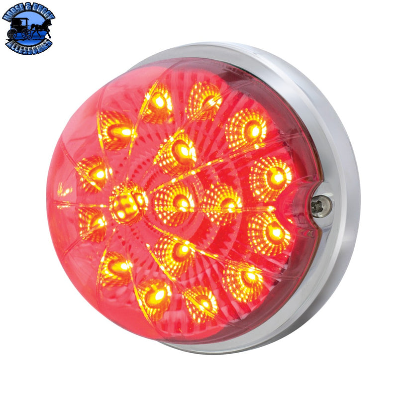 UP-39660 17 LED Dual Function Watermelon Clear Reflector Flush Mount Kit With Low Profile Bezel -Red LED/Clear Lens