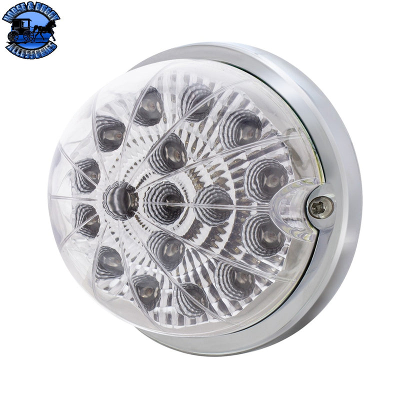 UP-39660 17 LED Dual Function Watermelon Clear Reflector Flush Mount Kit With Low Profile Bezel -Red LED/Clear Lens