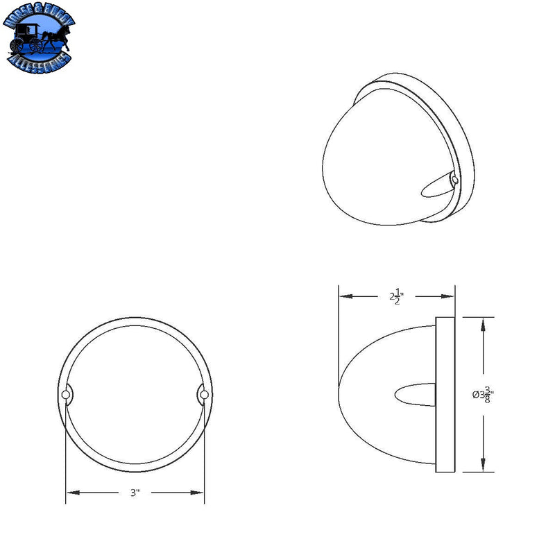 UP-39660 17 LED Dual Function Watermelon Clear Reflector Flush Mount Kit With Low Profile Bezel -Red LED/Clear Lens