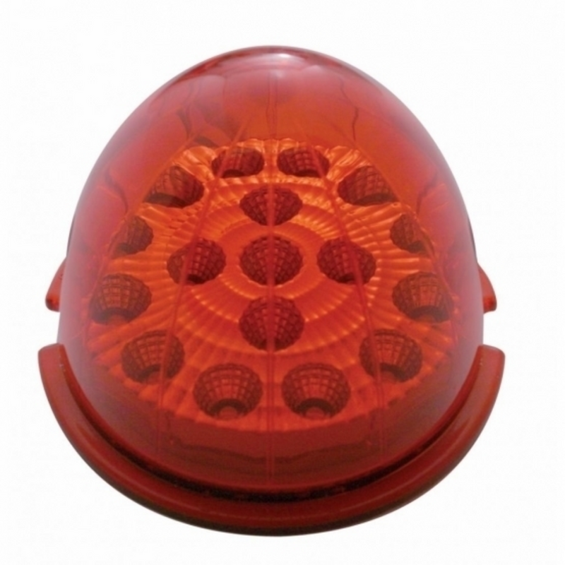 UP-39662 17 LED Watermelon Clear Reflector Flush Mount Kit With Low Profile Bezel - Red LED/Red Lens