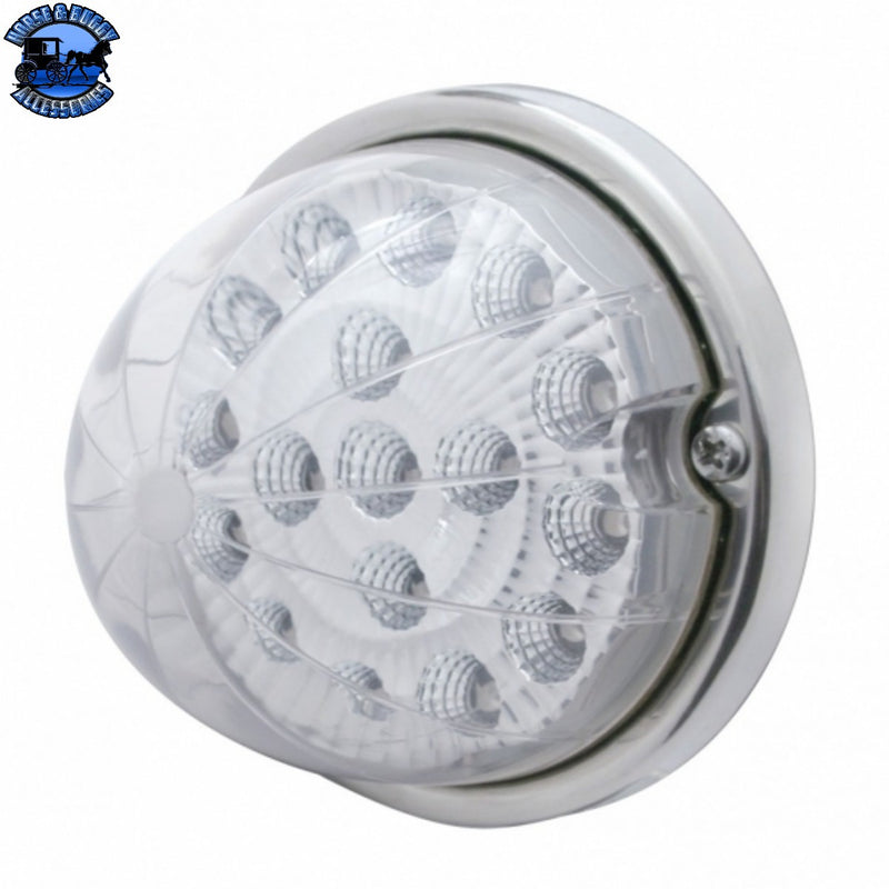 UP-39663 17 LED Watermelon Clear Reflector Flush Mount Kit With Low Profile Bezel - Amber LED/Clear Lens